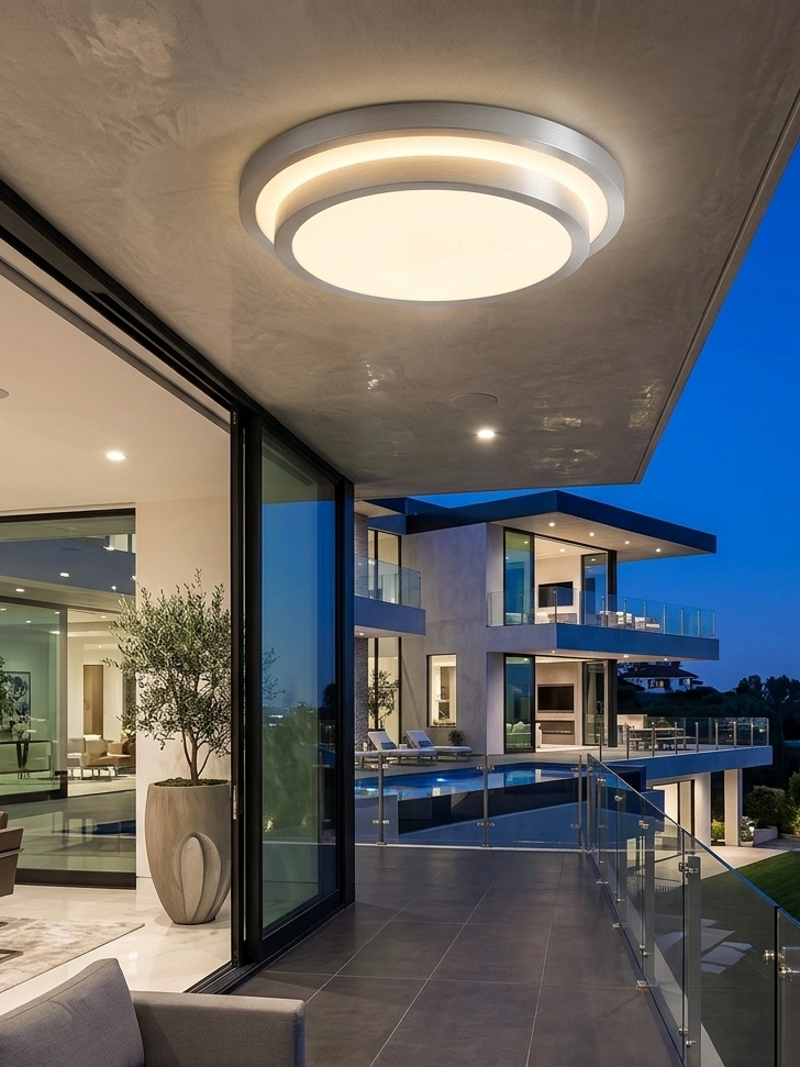 Double Aluminum Ring LED Ceiling Light – Modern Flush Mount Ceiling Fixture