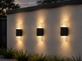 Modern Bubble Crystal LED Outdoor Wall Light – Black