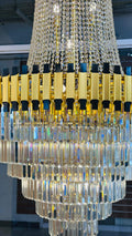 Gold crystal chandelier 6 tier drop