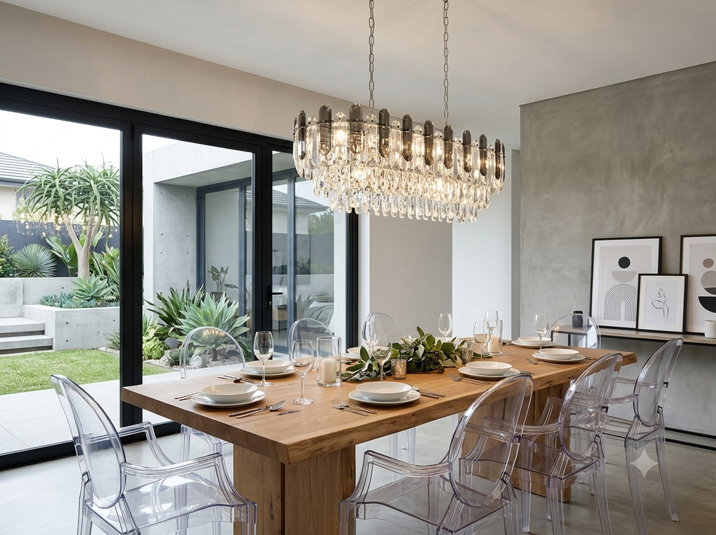 Luxury 3-Tier Modern Crystal Chandelier with a Touch of Smoky Grey