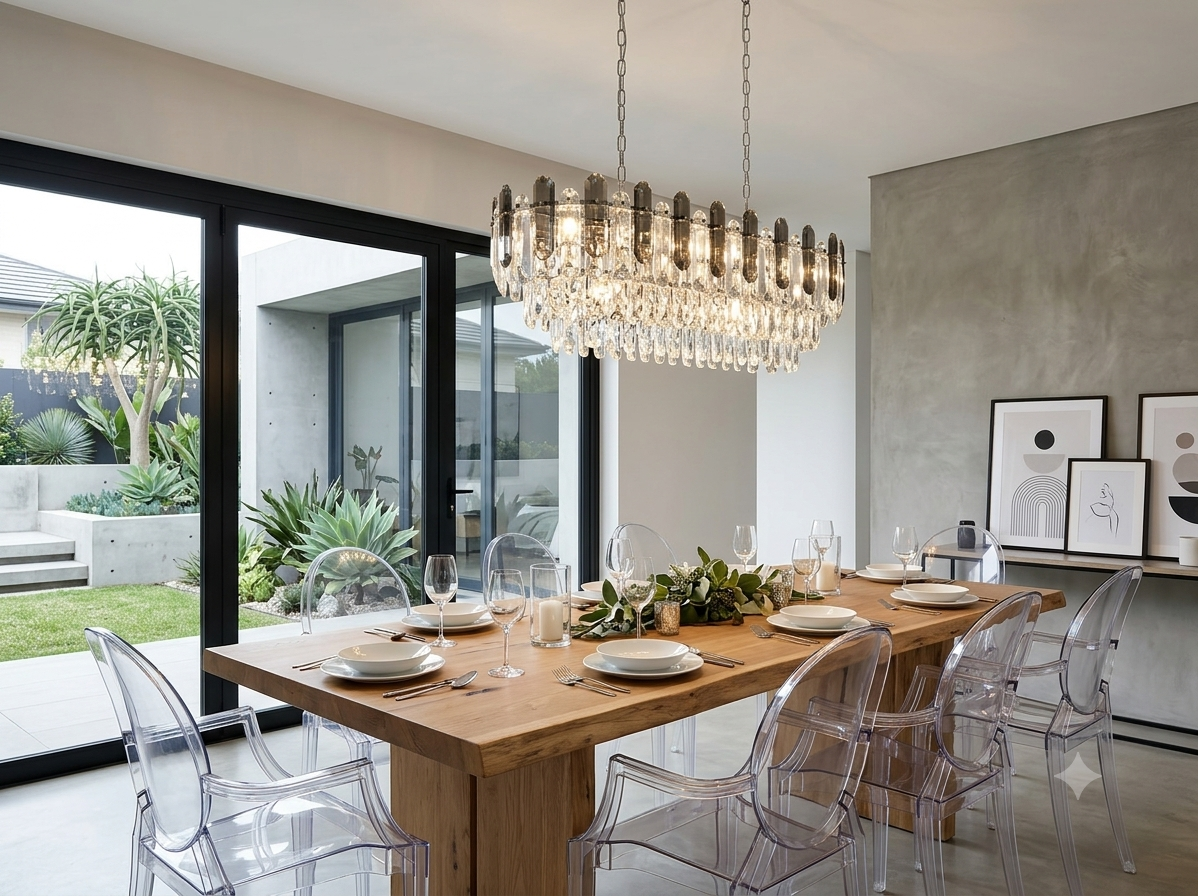 Luxury 3-Tier Modern Crystal Chandelier with a Touch of Smoky Grey