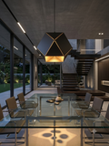 Galaxy Hexagonal Ceiling Light – Black & Gold