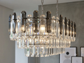 Luxury 3-Tier Modern Crystal Chandelier with a Touch of Smoky Grey